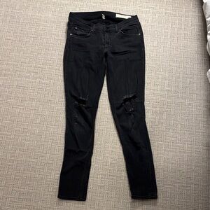 rag & bone Black Ripped Skinny Jeans